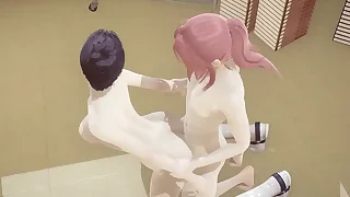Hentai Choke-full - Shoko sucks and gets fucked chiefly her knees everywhere the bookwork - Japanese Asian Manga Anime Game Porn